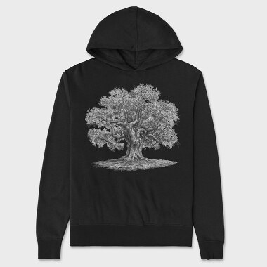 Vintage Oak Tree, Unisex Men's Hoodie