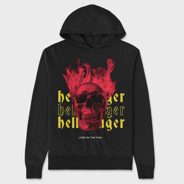 Skull Hell Fire, Unisex Men's Hoodie