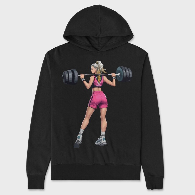 Girl Lifting Weights, Unisex Men's Hoodie