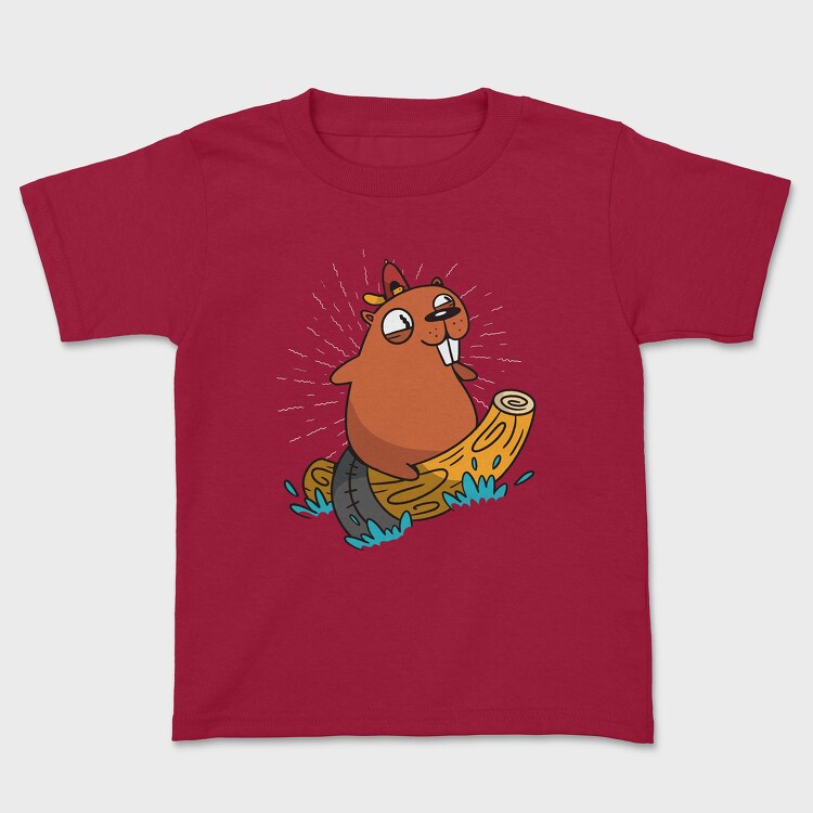 Surfing Beaver, Kids' T-Shirt