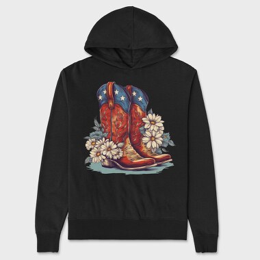 Boots Flowers, Unisex Men's Hoodie