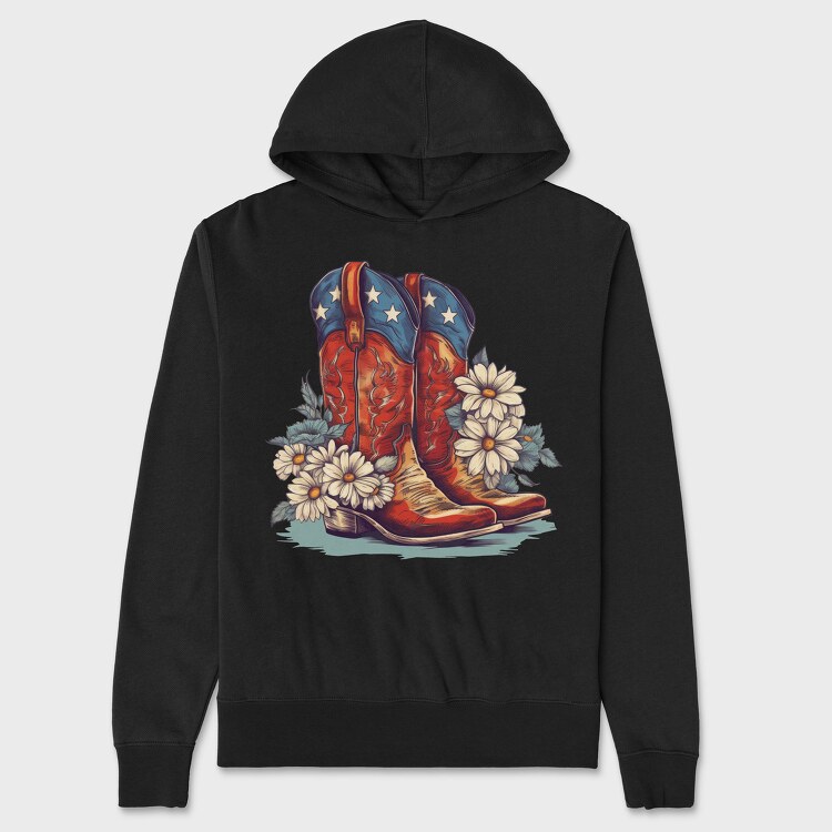 Boots Flowers, Unisex Men's Hoodie