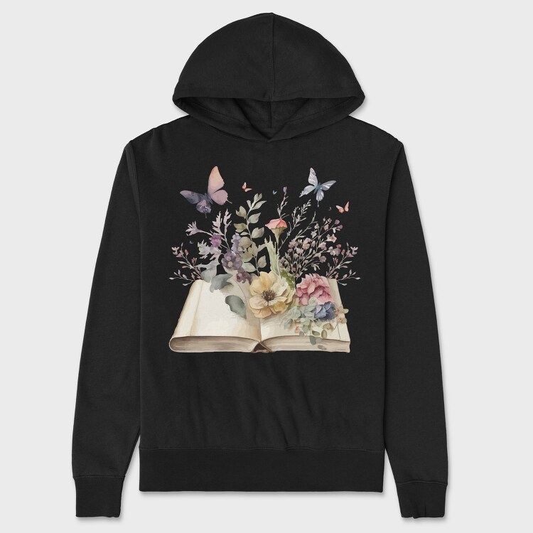 Watercolor Book Flowers, Унисекс Мъжко Суичър