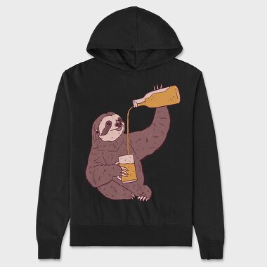 Sloth Beer, Unisex Men's Hoodie