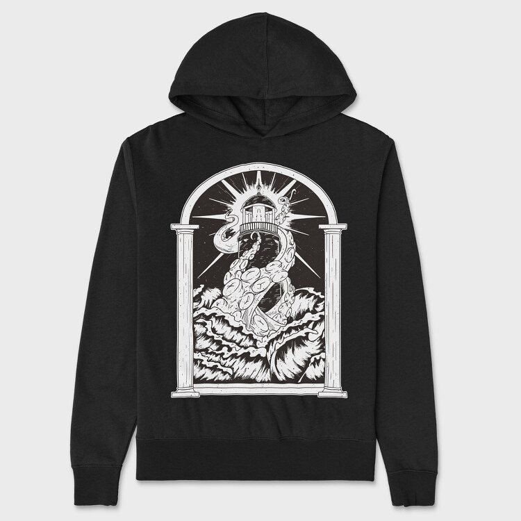 Lighthouse Kraken, Unisex Men's Hoodie