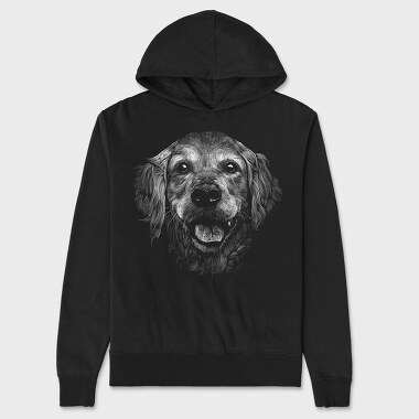 Golden Retriever Monochrome, Unisex Men's Hoodie