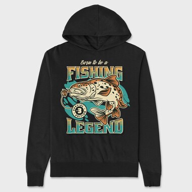 Born to Be a Fishing Legend, Unisex Men's Hoodie