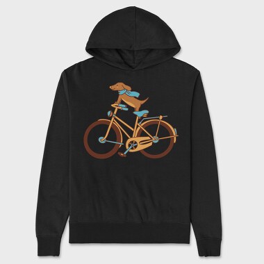 Dachshund Dog Bike, Unisex Men's Hoodie