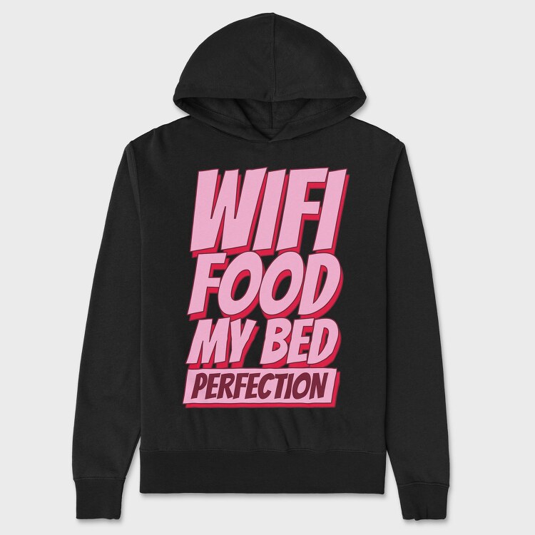 Wifi Food My Bed, Unisex Men's Hoodie