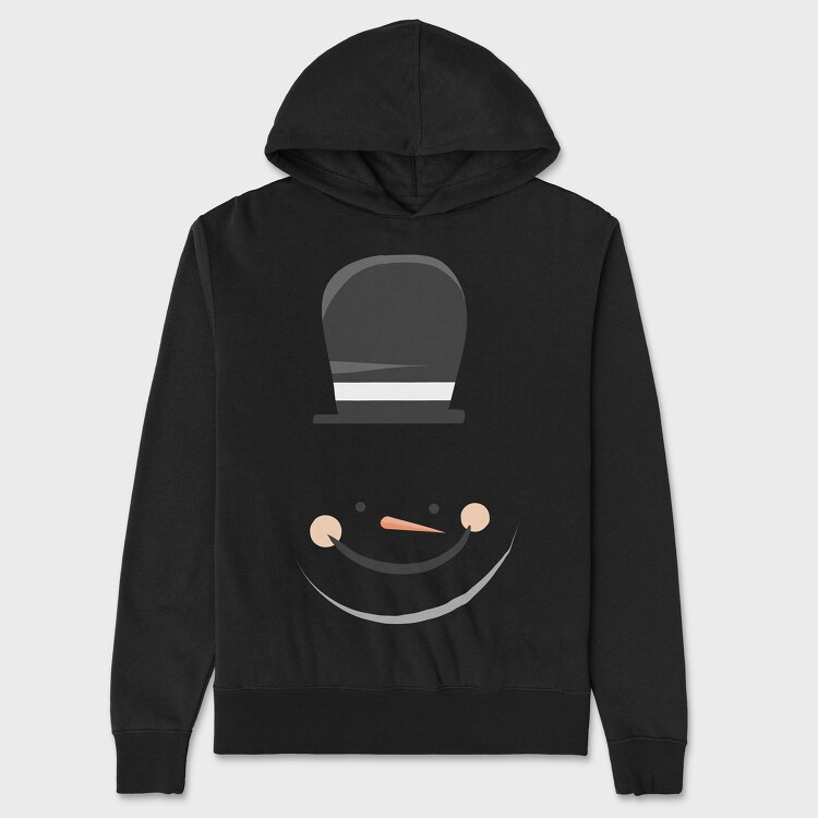 Snow Man Face 2, Unisex Men's Hoodie