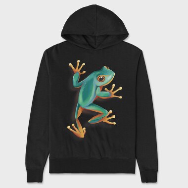 Green Frog Realistic, Unisex Men's Hoodie