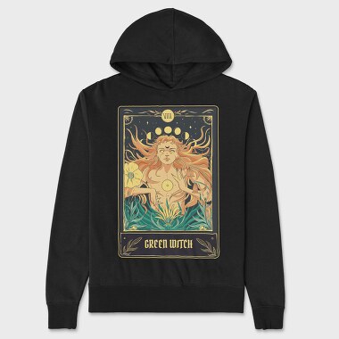 Green Witch Tarot Card, Unisex Men's Hoodie