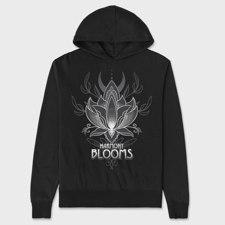 Lotus Flower Harmony Blooms, Unisex Men's Hoodie