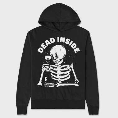 Dead Inside Skeleton Wine, Unisex Men's Hoodie