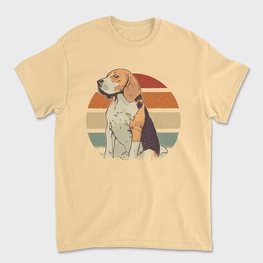 Unisex Men's T-Shirt, Beagle Sunset