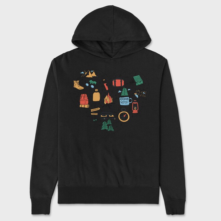 Camping Elements Heart, Унисекс Мъжко Суичър