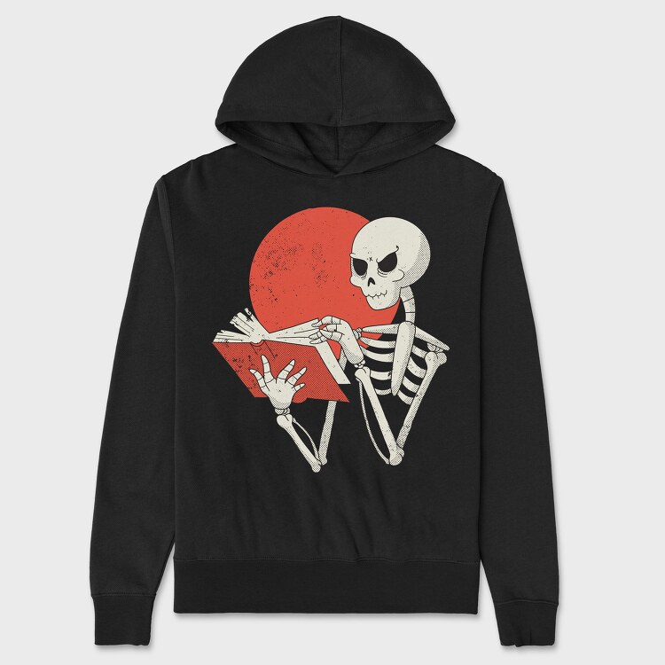 Skeleton Book, Unisex Men's Hoodie