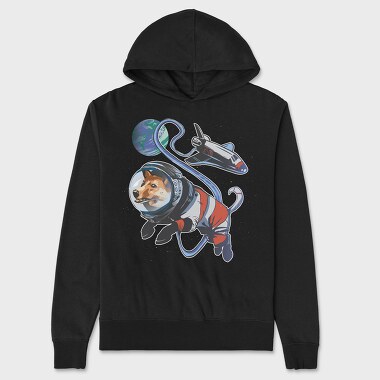 Space Dog Earth, Unisex Men's Hoodie