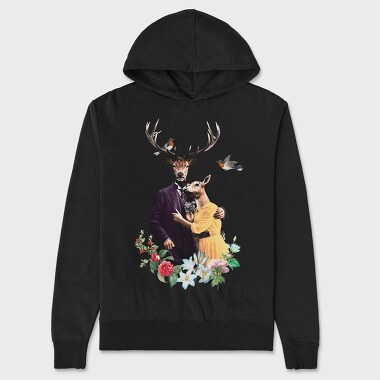 Deers Couple, Unisex Men's Hoodie