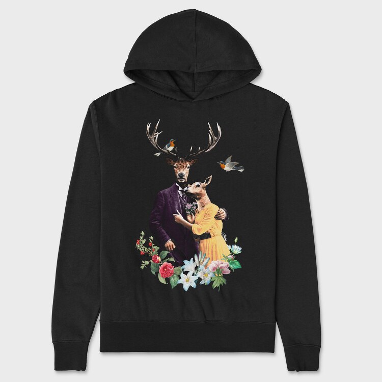 Deers Couple, Unisex Men's Hoodie