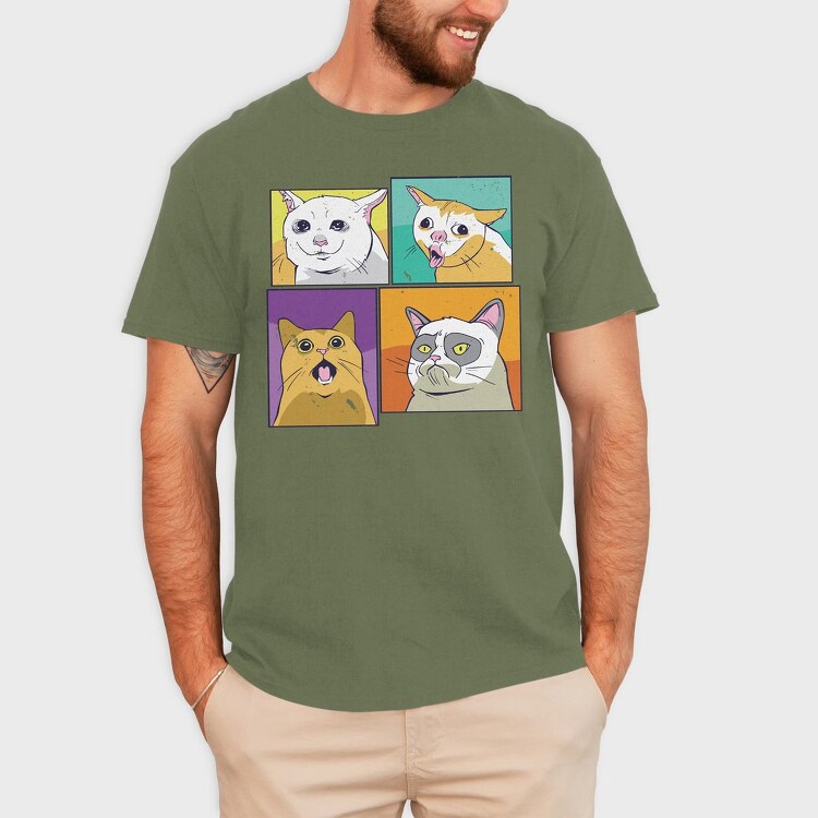 Sphynx Cat Headphones, Unisex Men's T-Shirt