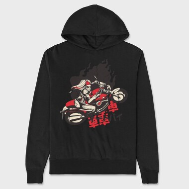 Motorcycle Girl, Unisex Men's Hoodie