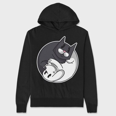 Yin Yang Cat and Dog, Unisex Men's Hoodie
