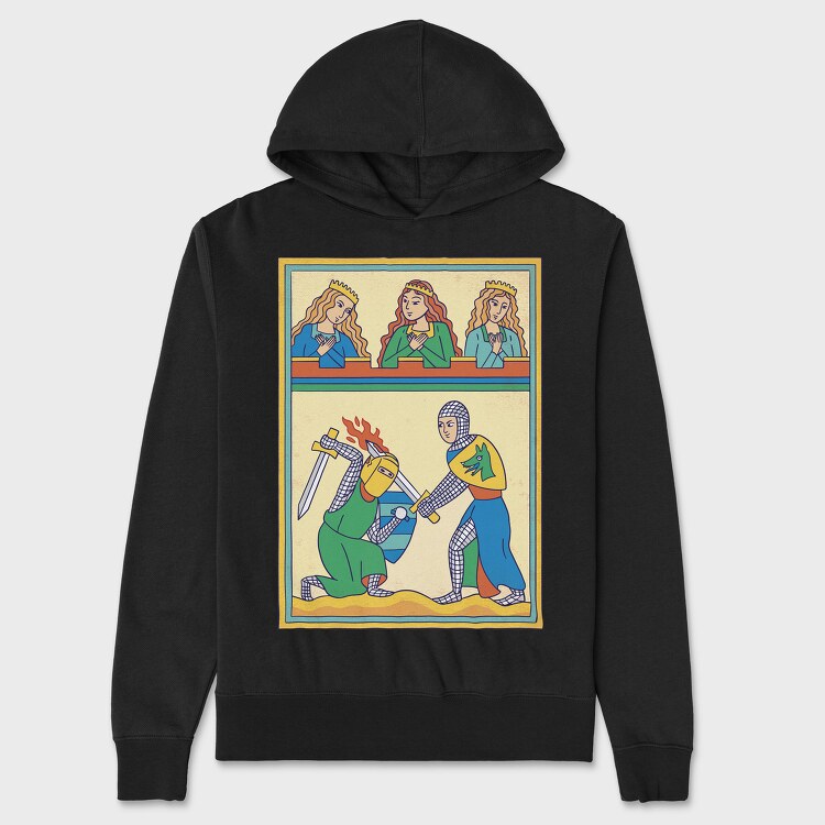 Medieval Illustration, Unisex Men's Hoodie