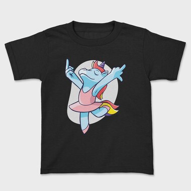Unicorn Ballet Middle Finger, Kids' T-Shirt