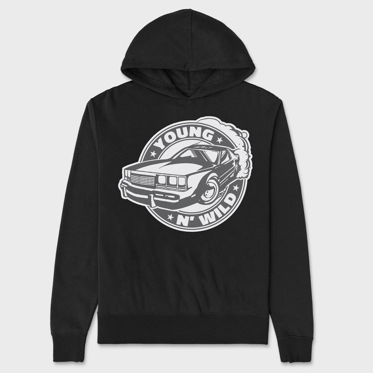 Young N Wild Car, Unisex Men's Hoodie