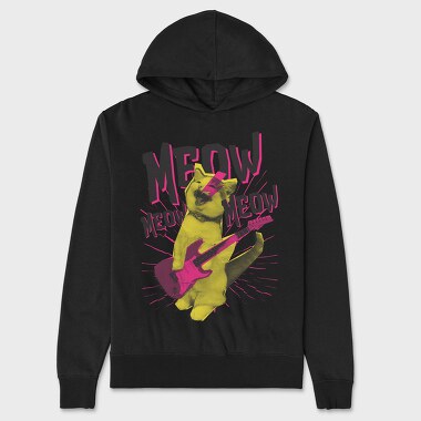 Meow Cat Rocker, Unisex Men's Hoodie