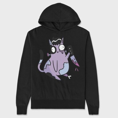 Zombie Cat Knife, Unisex Men's Hoodie