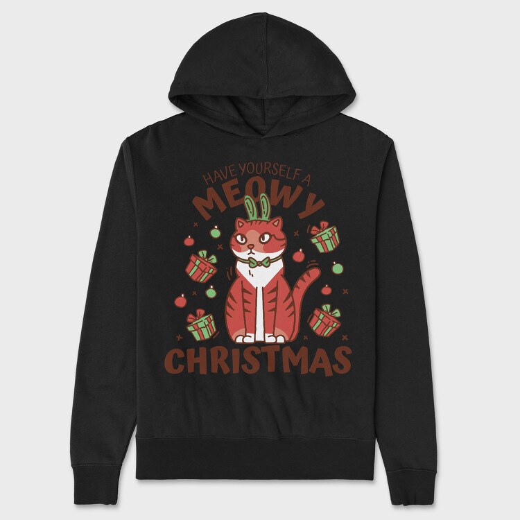 Meowy Christmas, Унисекс Мъжко Суичър