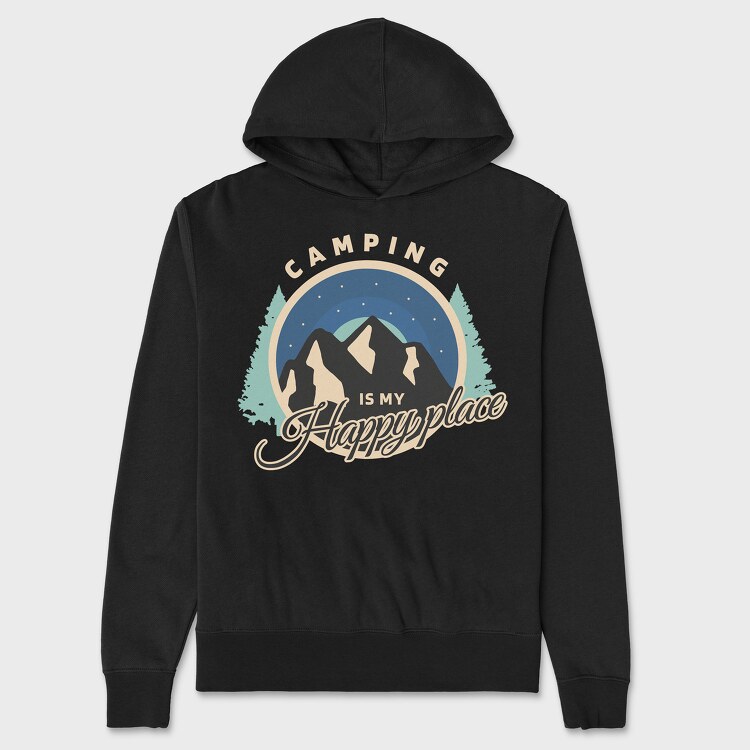 Happy Place Camping, Unisex Men's Hoodie