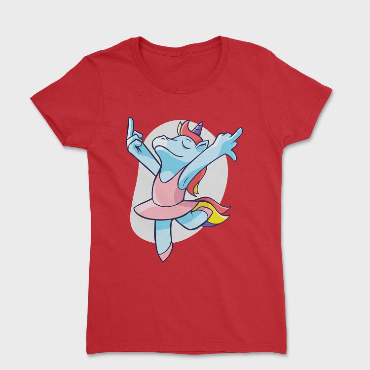 Unicorn Ballet Middle Finger, Women's T-Shirt