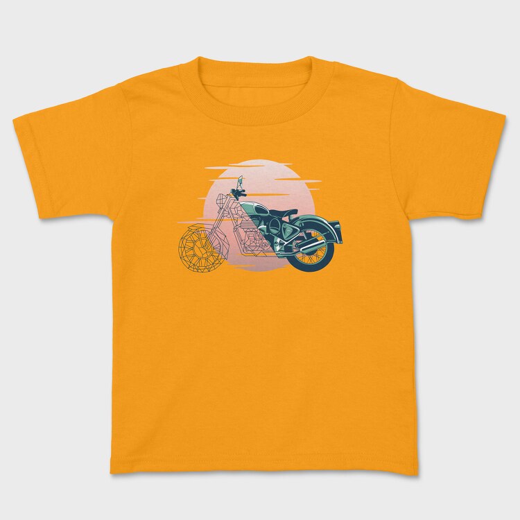 Vintage Geometric Motorbike, Детска Тениска