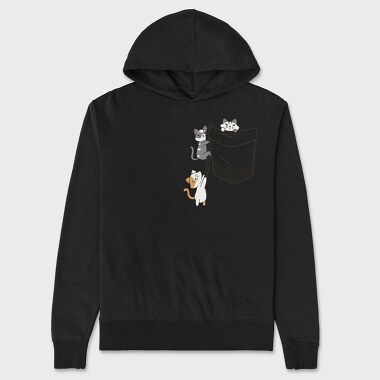 Cats Pocket, Unisex Men's Hoodie