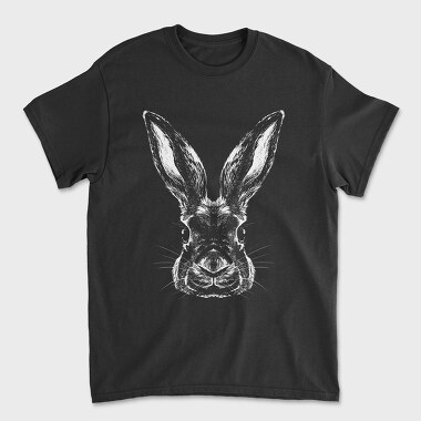 Monochrome Portrait Rabbit, Unisex Men's T-Shirt