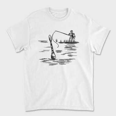Monochrome Sketch Water, Unisex Men's T-Shirt
