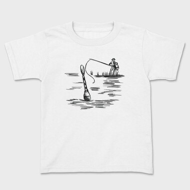 Monochrome Sketch Water, Kids' T-Shirt