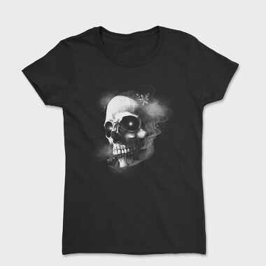 Monochrome Skull Nebula, Women's T-Shirt