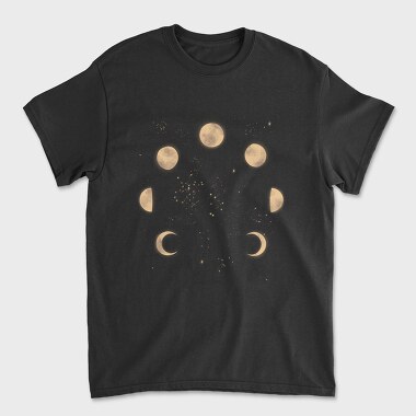 Moon Phases in Space, Unisex Men's T-Shirt