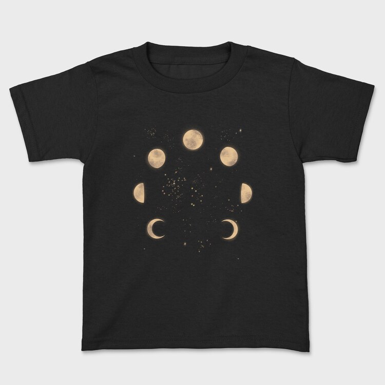 Moon Phases in Space, Kids' T-Shirt