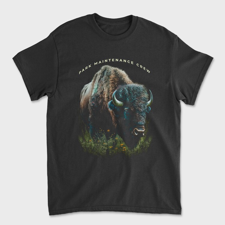 Realistic Bison, Unisex Men's T-Shirt