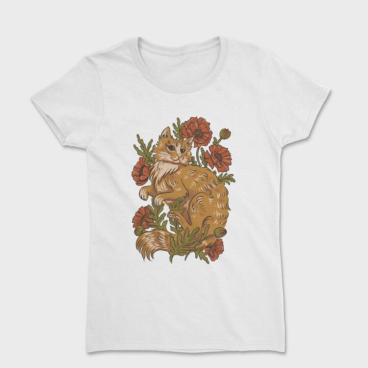 Red Cat Poppies, Women's T-Shirt