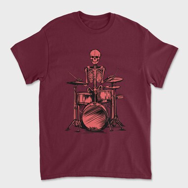 Red Skeleton Drummer, Unisex Men's T-Shirt