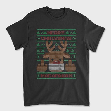Reindeer Middle Finger Ugly Sweater, Unisex Men's T-Shirt