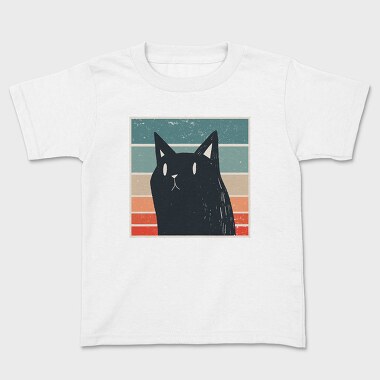 Retro Black Cat, Kids' T-Shirt