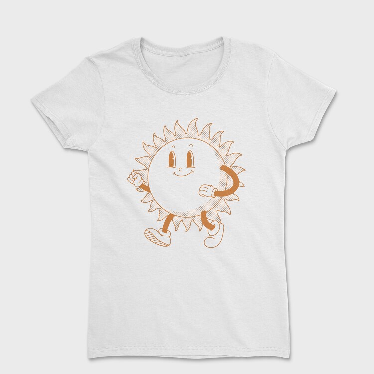 Retro Cartoon Sun, Women's T-Shirt