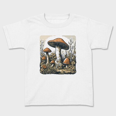 Retro Funghi, Kids' T-Shirt